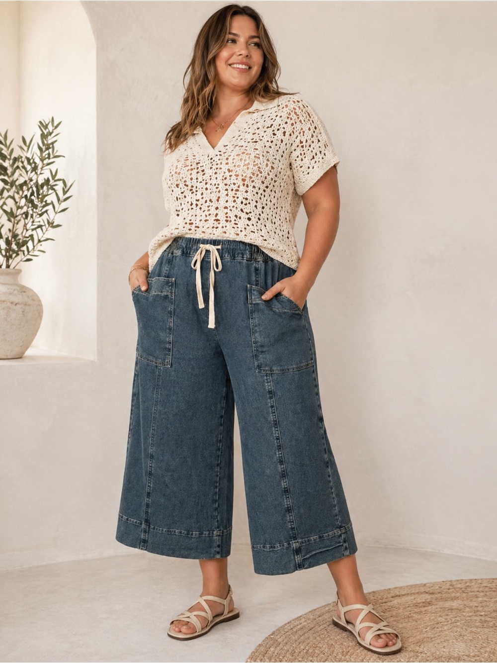 Maeve by ANTHROPOLOGY PLUS SIZE DENIM CAPRI